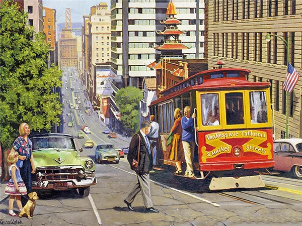 San Francisco Street Car Tram Painting By Numbers Kit