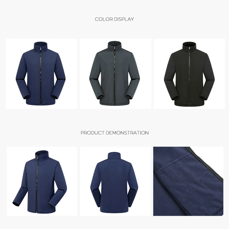 (S-4XL)Softshell Windbreaker Hiking Jacket Men Women Warm Windproof Cycling Fishing Sportswear Sport Coat with Fleece Lining