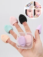 5 件套 Mini Finger Puff Foundation Small Air Cushion Powder Sponge Face Concealer Bb Cream Cosmetic Applicator Makeup Tools 1