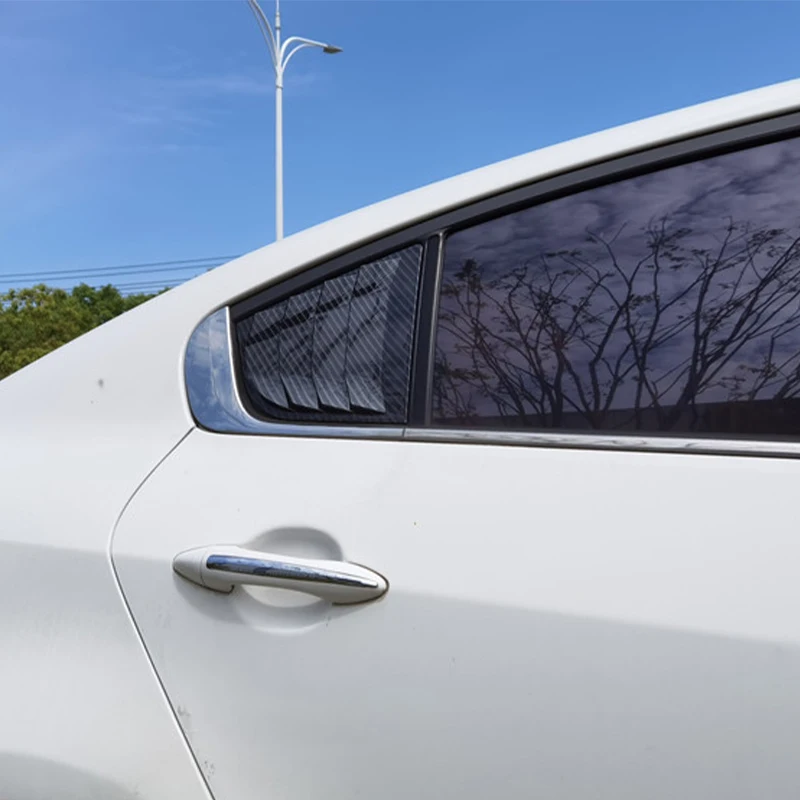 Car Rear Louver Window Side Shutter Cover Trim Sticker Vent Scoop Frame ABS Carbon Fiber Accessories For KIA Forte K3 2013-