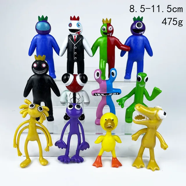 NILUTO Rainbow Friends Toys Lot de 12 figurines d'horreur Rainbow Friends  pour fête d'anniversaire d'enfants, décoration de gâteau d'Halloween