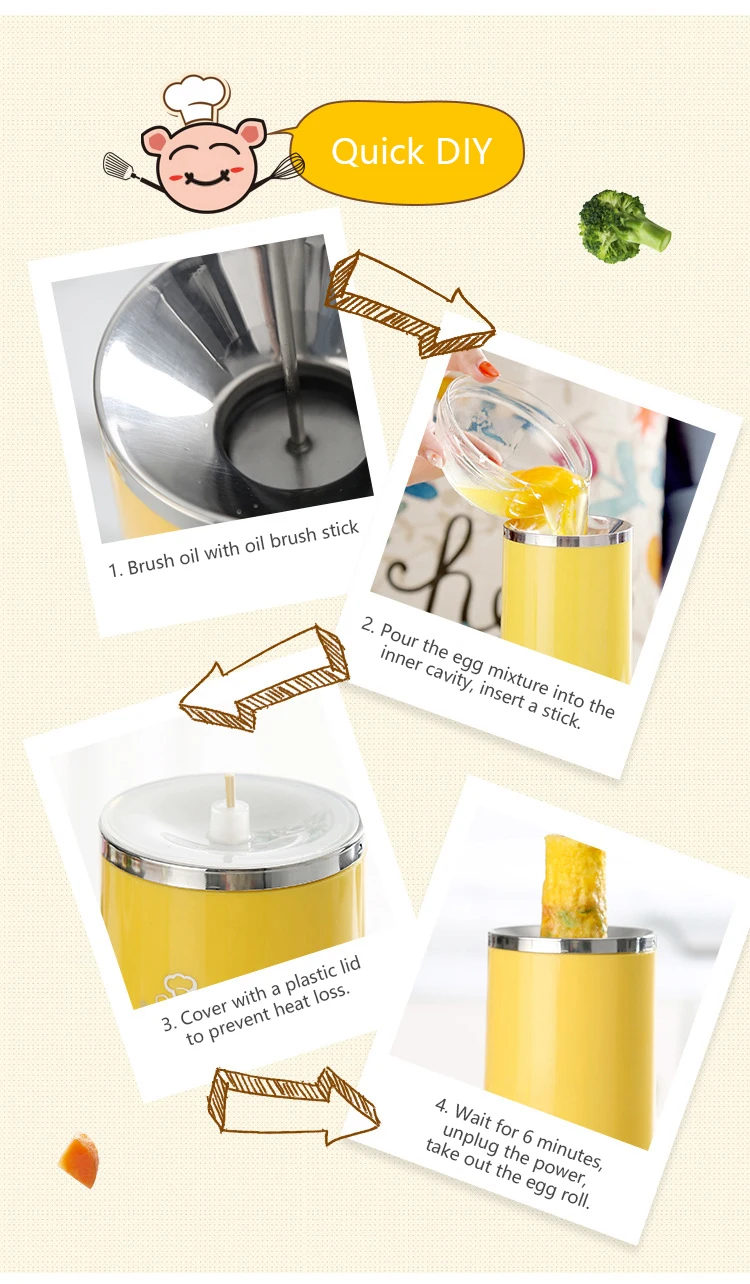 Description Picture 3 of item110V220V Automatic Egg Roll Maker Sausage Burrito Omelette Breakfast machine Thermostat Egg Boiler Cake Roll Dust cover Washable