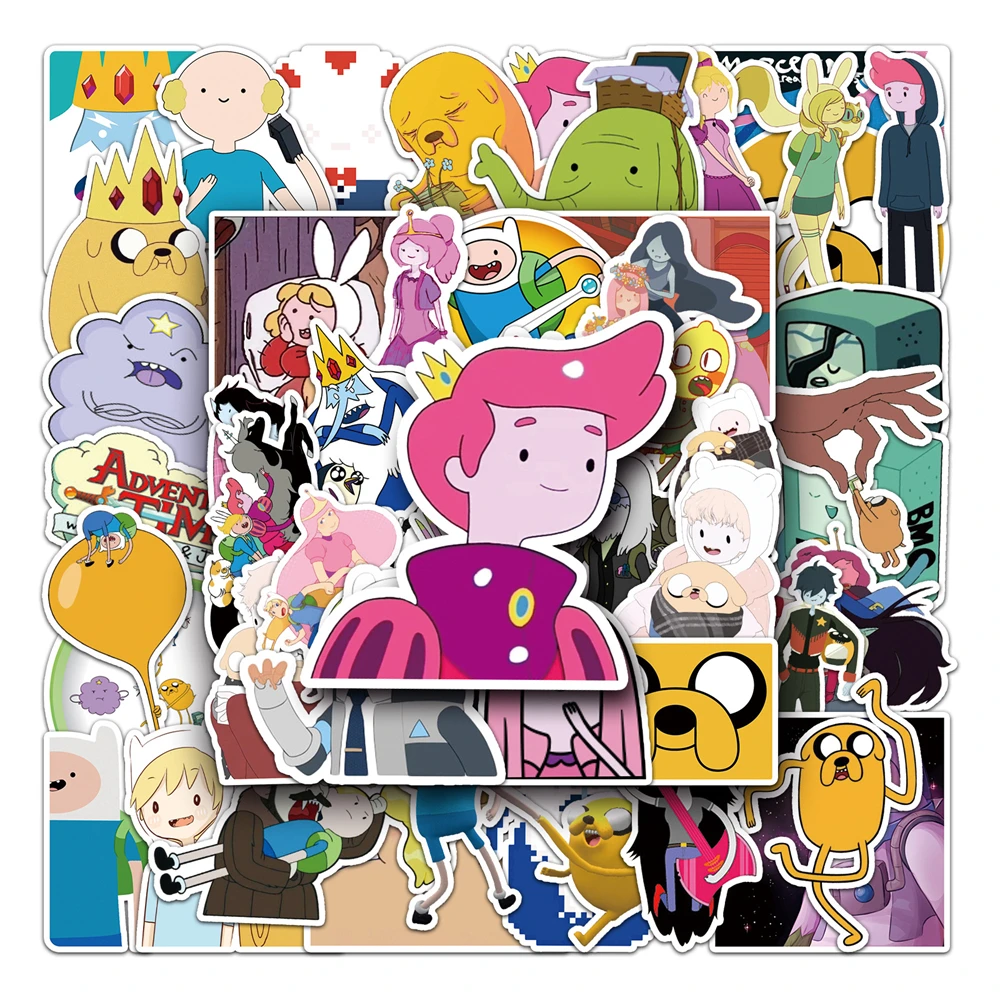 

10/30/50PCS Cartoon Animated Adventure Time Creative Graffiti Sticker Bicycle Scooter Helmet Laptop Computer Wholesale