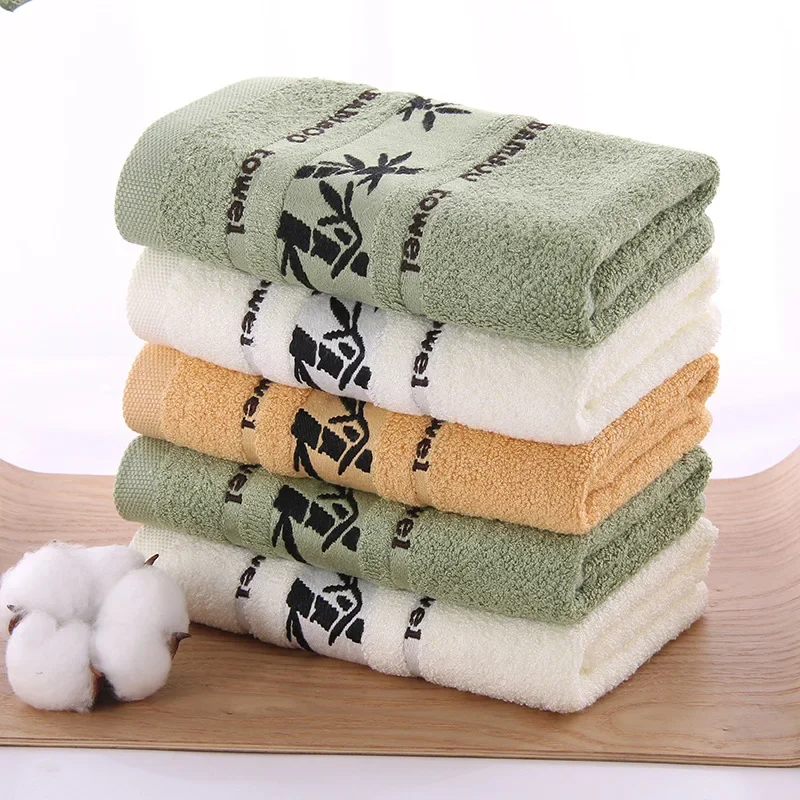 2pcs/Set Bamboo Fiber Towels Sets Home Bath Towels Adults Face Towel Thick Absorbent Luxury Bathroom Towels 3