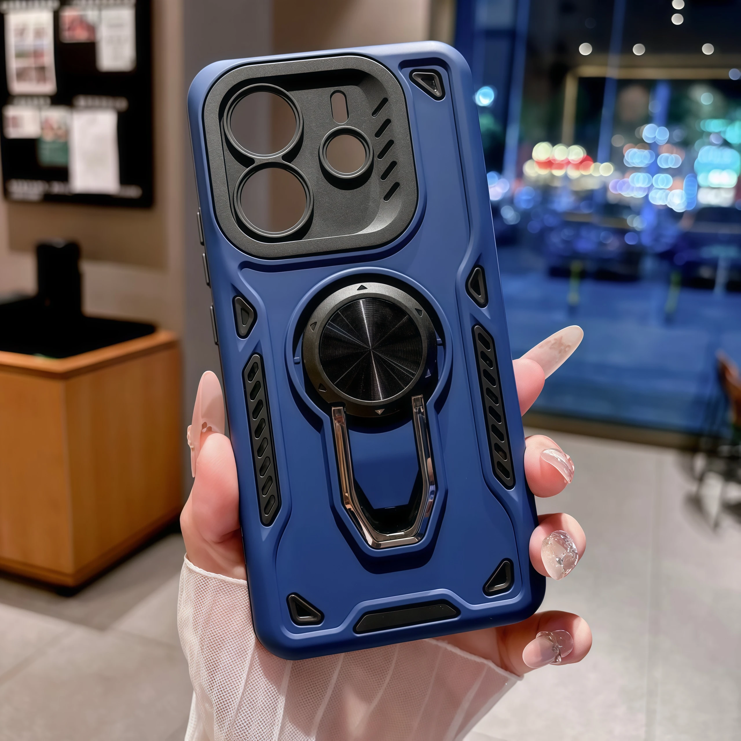 Military Shockproof Phone Case For iPhone 17 16 15 14 13 12 11 Pro Max Plus Air 2-in-1 Metal rotating Bracket Armor Back Cover 6