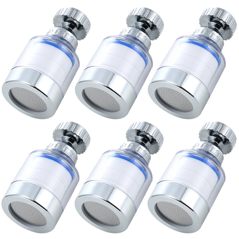 6PCS Faucet Purifier Sprayer Head Shower Faucet Splash Filters Universal Tap Adapter for Hard Water Bath Filtration Purifier