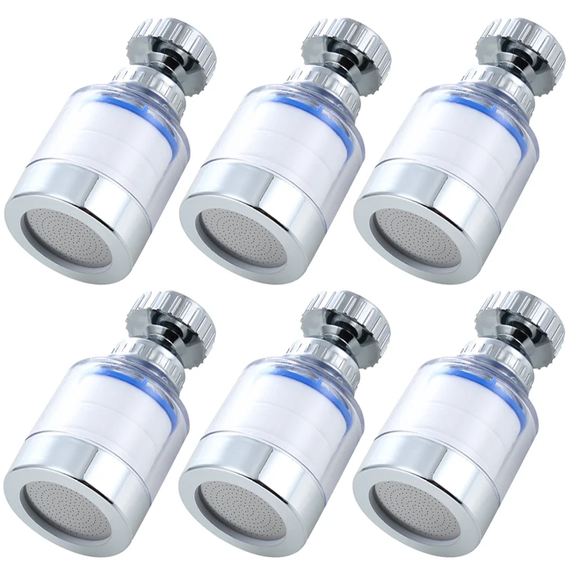 6PCS Faucet Purifier Sprayer Head Shower Faucet Splash Filters Universal Tap Adapter for Hard Water Bath Filtration Purifier faucet water filter