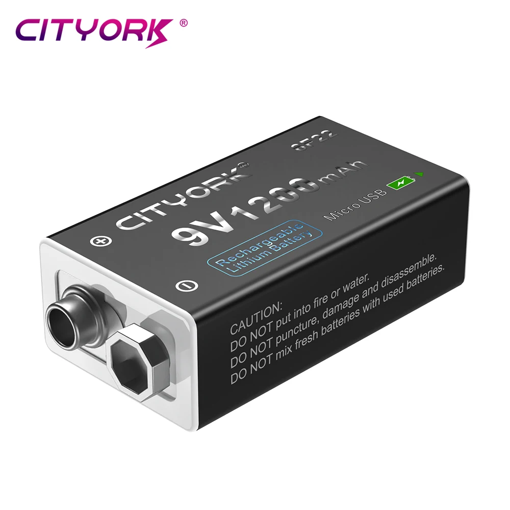 Cityork 9v li-ion batterie 6 f22 9v 1200mah usb wiederauf ladbare batterien für metall detektor modell mikrofon spielzeug multimeter – Detail 11