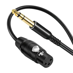 Premium 1/4 Inch TRS to XLR Female Balanced Audio Cable for Professional Instruments and Studio Equipment (Black)