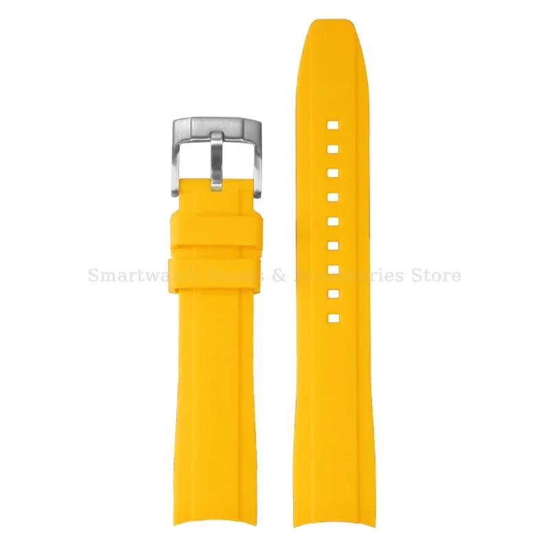 Universal Curved End Rubber Watch Band – Available in Multiple Sizes for Men and Women, Sports Style Bracelet