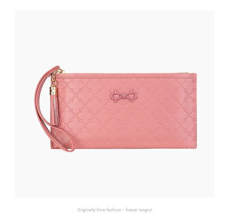 Wallet female long 2023 new cross-border single pull small fresh multifunctional large-capacity mobile phone bag clutch card bag
