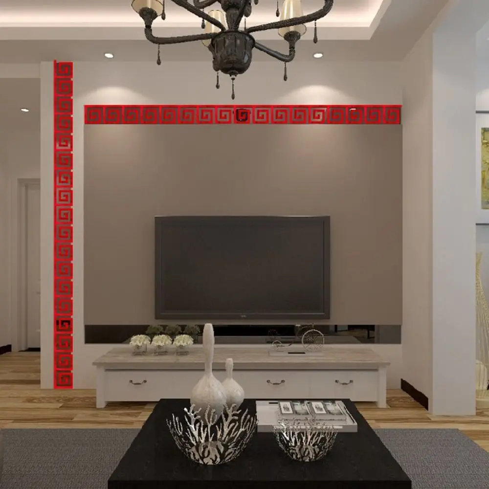 Acrylic 3D Mirror Self Adhesive Wall Sticker Decorative Strip