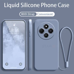 Liquid Silicone Phone Case with Lanyard for Poco C55 (YTSS Lavender grey)