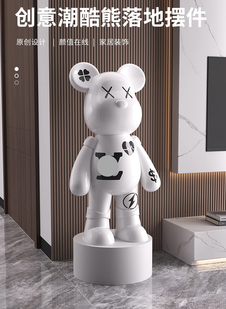 Large Floor-standing Creative Bear Ornaments Living Room Piggy Bank Light Luxury Decoration High-end Atmosphere and Class
