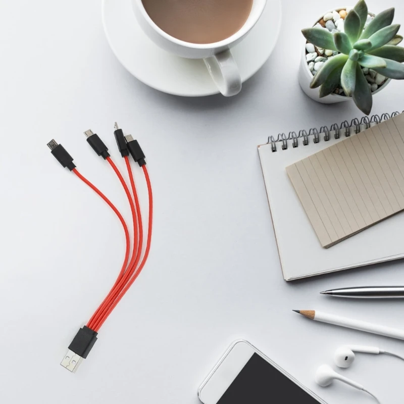 마이크로 USB 케이블 4 in 1 충전 케이블 마이크로 USB 어댑터 케이블 데이터 동기화 안드로이드 폰용 마이크로 USB 분할 충전 코드