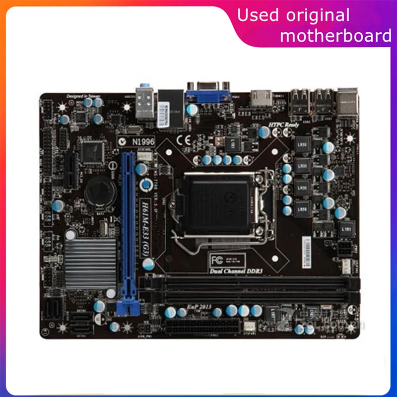 Per Intel H61 H61M-E33(G3) Computer Lga 1155 Usato Scheda Madre Usb2.0 Sata2 Scheda Madre Desktop Ddr3 16G