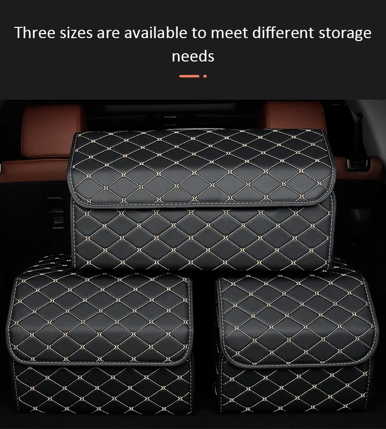 Collapsible Car Trunk Storage Organizer with Lid