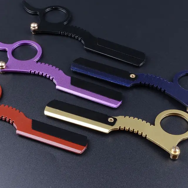 Folding Barbier Razor Hair Cutting Beard Eyebrow Shaving Tool Portable Depilation Shave Hair Wipe Hair Cutting Blades Replaceable 3