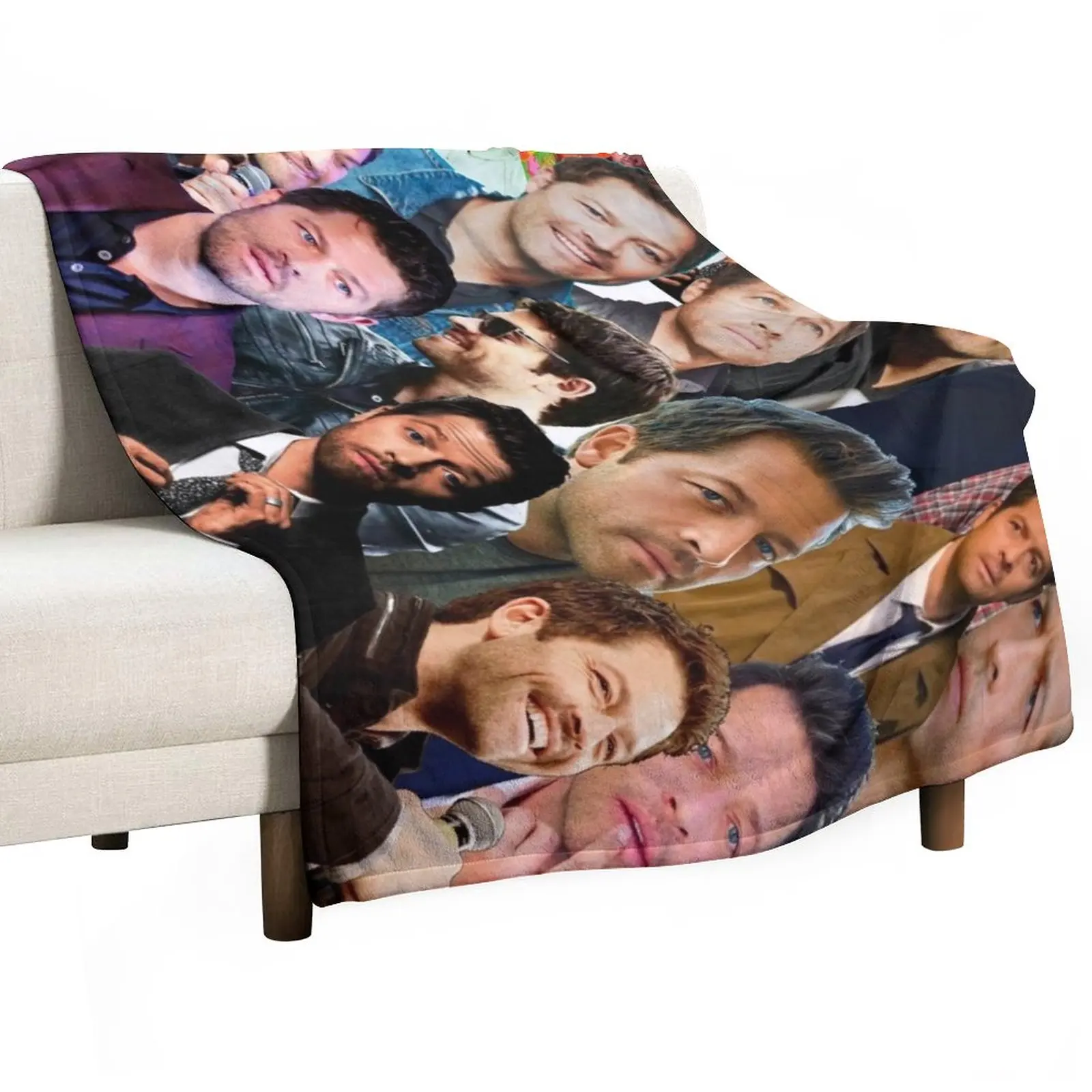 

Misha Collins Photo Collage Throw Blanket wednesday Blanket For Sofa