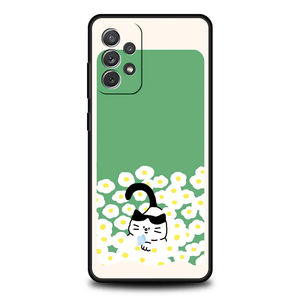 Charming Black Cat Cartoon Phone Case - Stylish Protective Cover