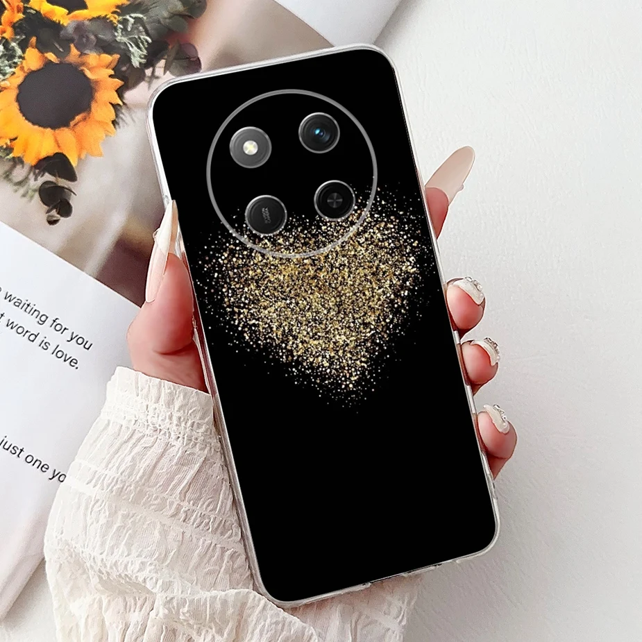 Colorful Painted Clear Silicone Case for Honor Smartphone - Soft Protective Cover