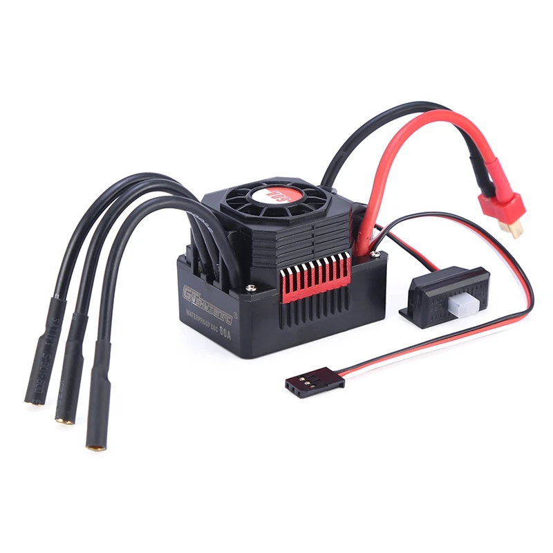 

HOT-GTSKYTENRC водонепроницаемый 60A ESC электрический регулятор скорости для RC 1/10 1/12 RC автомобиль 3660/3670 бесщеточный двигатель