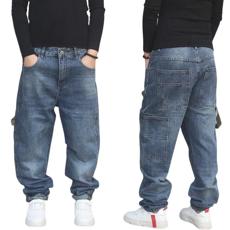 

Men Jeans Loose Radish Jeans Denim Tapered Trousers HIP HOP Harem Pants Men Baggy Flying Squirrel Pants