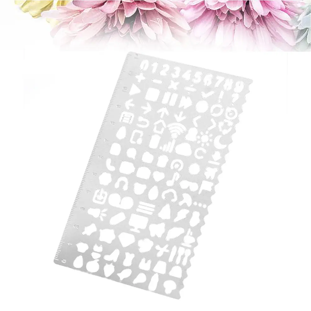 스테인레스 스틸 북마크 눈금자 드로잉 측정 눈금자 스크랩북킹 DIY 공예 학교 프로젝트용 속이 빈 스텐실 템플릿