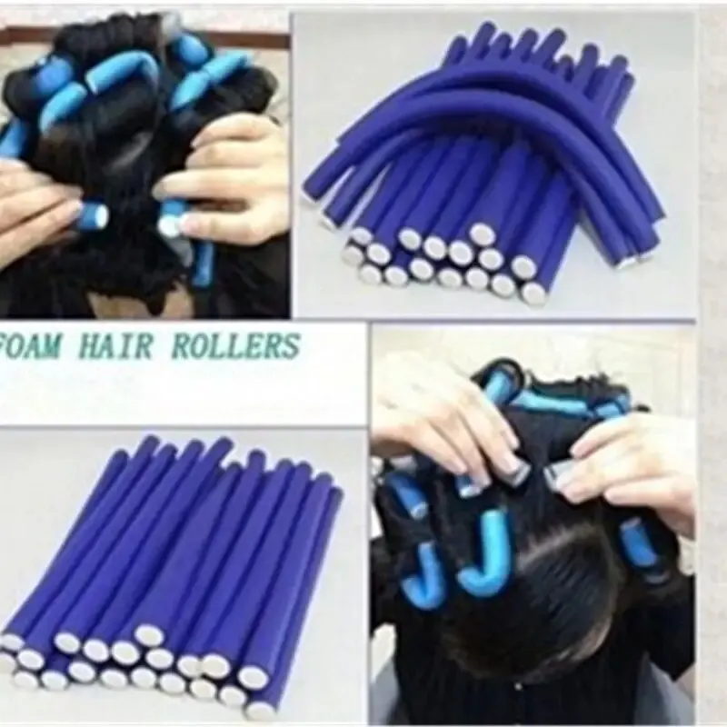 Hair Rollers 10 Pieces Cold Perm Bars Sponge Curlers Non Damaging Curling Hair Flexible Heatless Hair Rollers Styling Tools Diy Soft Foam