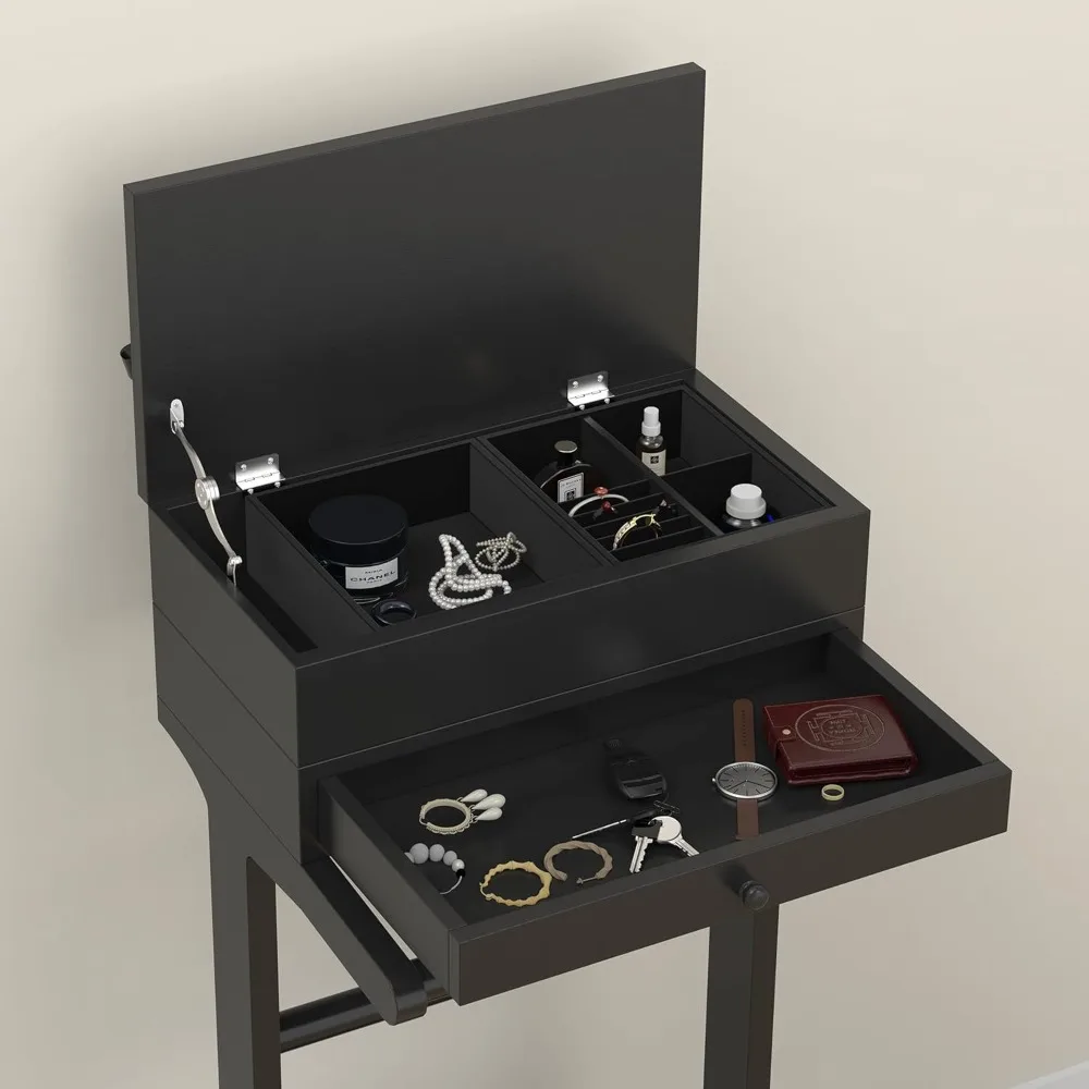 mens valet stand with drawer, tray, shoe shelf and suit rack, wooden clothing rack for men women, clothes valet stand for bedroo