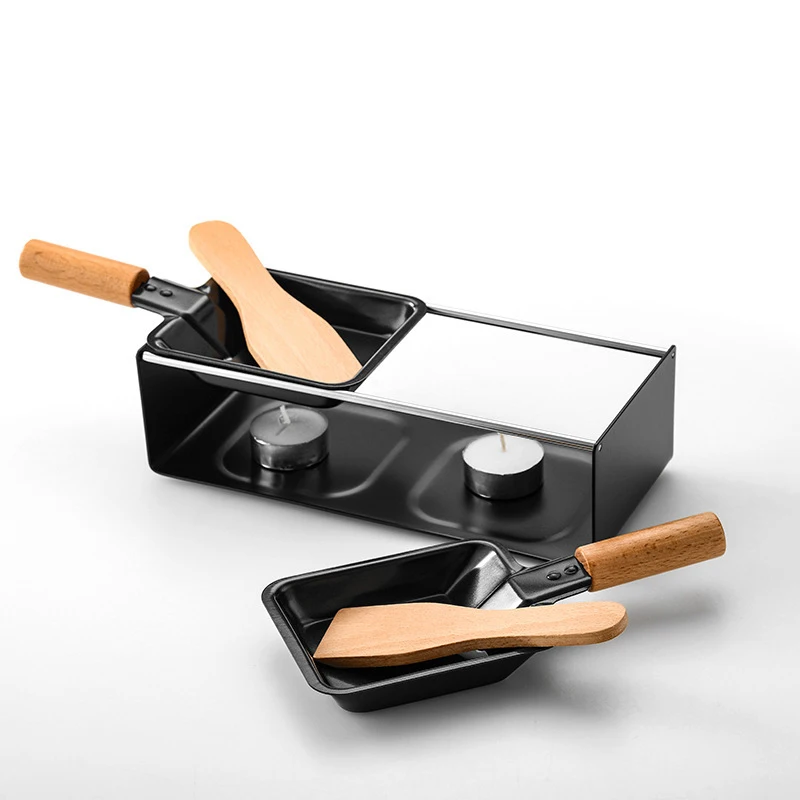 Non-stick Grill Cheese Raclette Set Griller Mini BBQ Cheese Board Baked Oven Iron Swiss cook Melter camp Pan Tray
