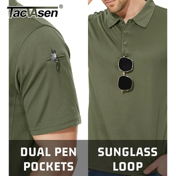 TACVASEN Summer Colorful Fashion Polo Tee Shirts Men's Short Sleeve T-shirt Quick Dry Team Work Green T-Shirt Tee Tops Clothing 4