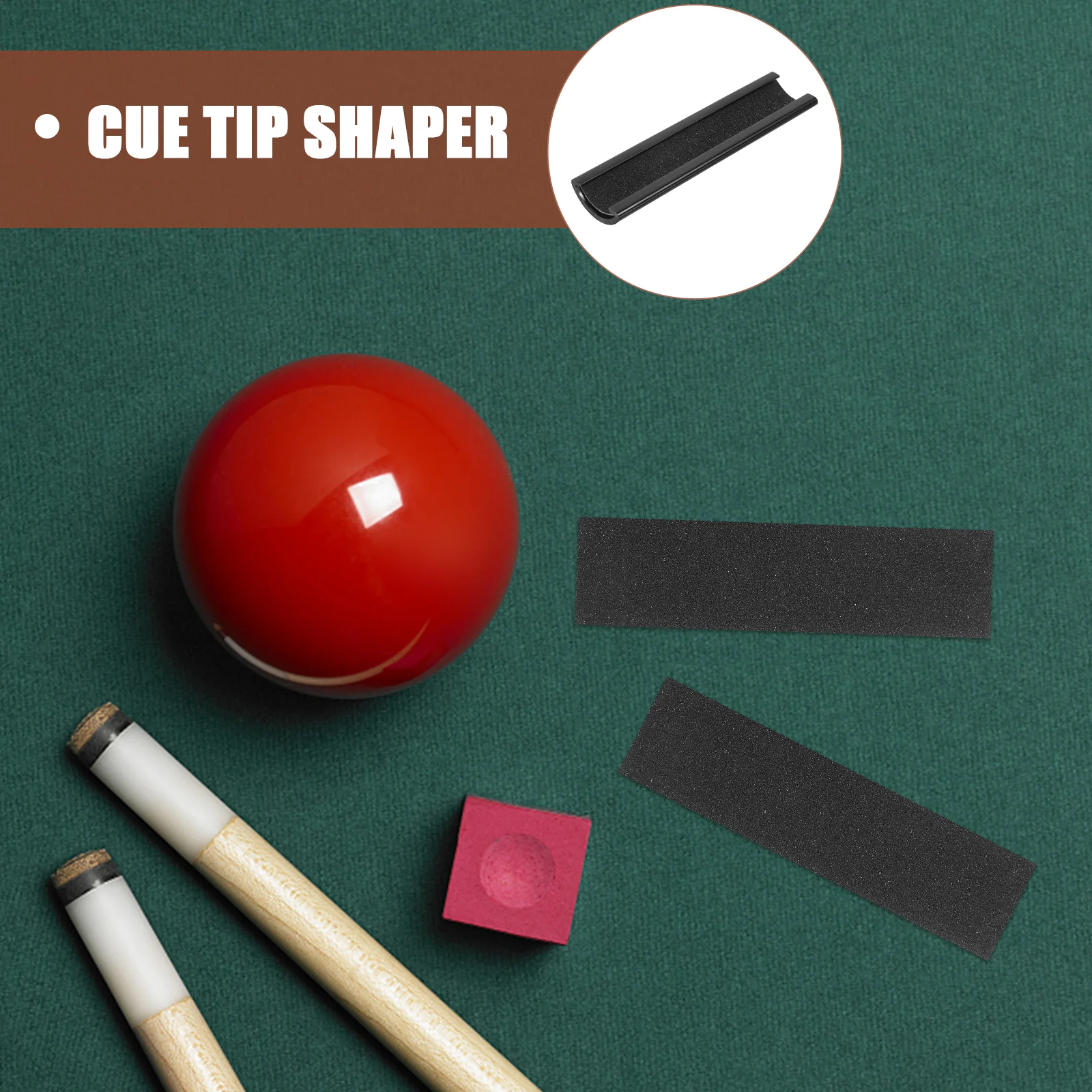 1 Set of Billiard Shaper Plastic Burnisher File Repair Tool Tip Repair Tool with Sandpaper