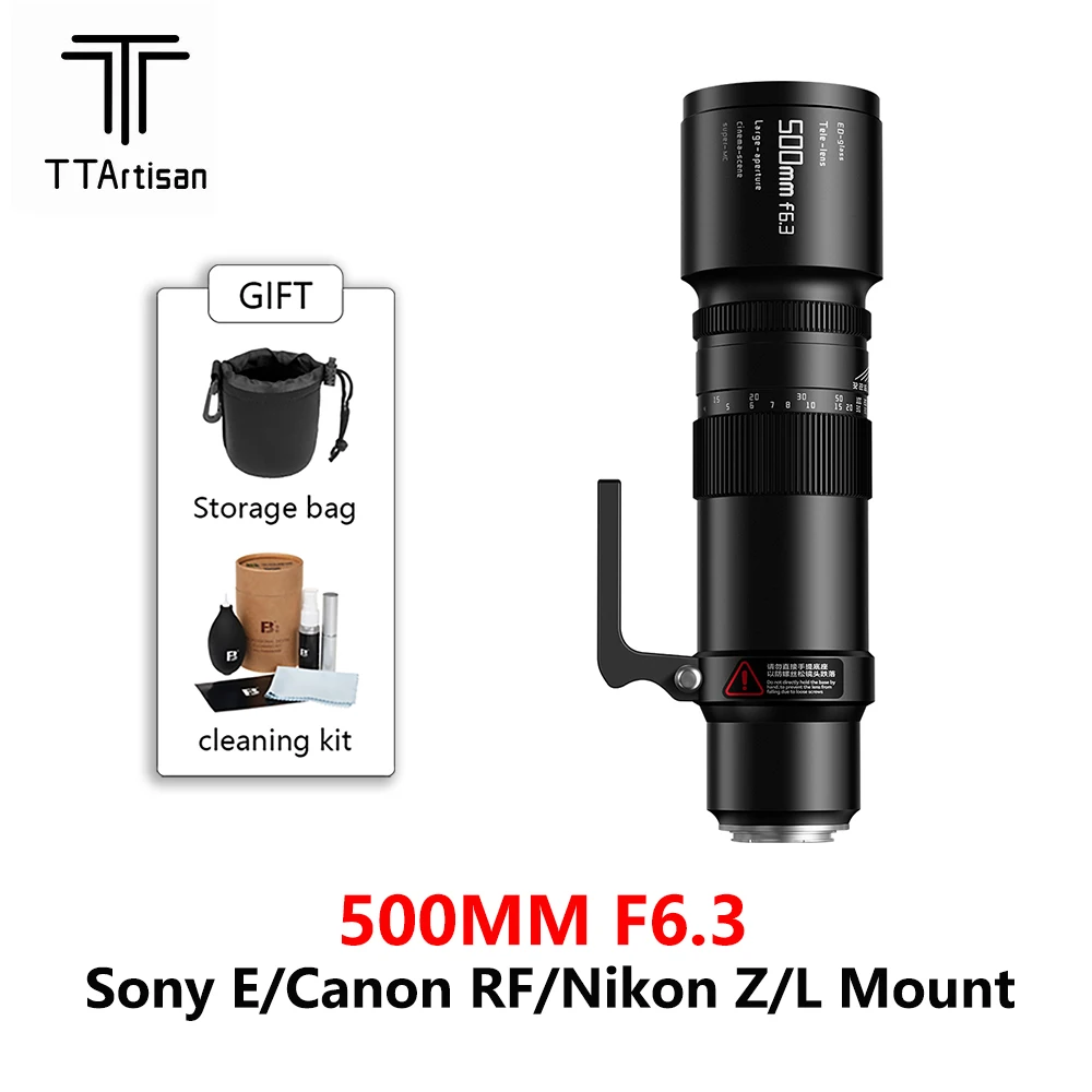 Tartisan 500Mm F6.3 Teleobiettivo Viene Fornito Con Anello Di Montaggio Per Treppiede Per Sony E Mount Niokon Z Canon Rf L-Mount Obiettivo Della Fotoc