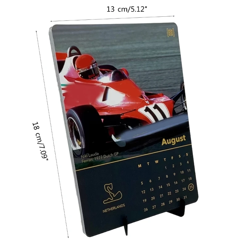 Desk Car Calendar Wall Calendar Decoration with Race Car Images for Fan