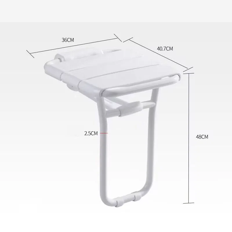 Description Picture 5 of itemWall Mounted Bath Stool Stainless Steel PVC Plastic Bathroom Wall Foldable Bench F olding Shower Chair Shower F olding Seat