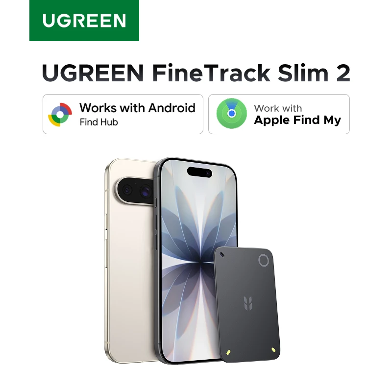 UGREEN FineTrack Slim Duo Smart Item Tracker Dual-System Kompatibel mit iOS Android Globale Ortung 5 Jahre Bluetooth-Finder