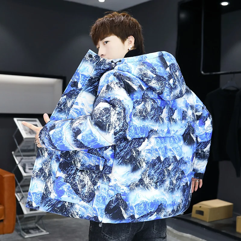 Fashion 2023 Autumn Winter Cotton-Padded Jackets Outdoor Men's Warm Down Coats Snow Mountain Thick Parkas Streetwear Top Clothes