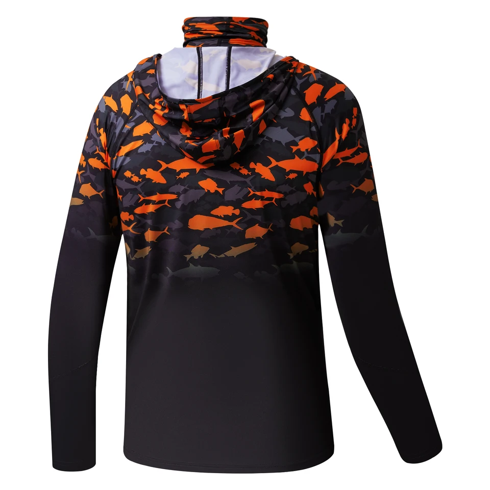 KEFITEVD Homme à Manche Longue T-Shirt De Surf Tee Shirt Léger à Séchage Rapide Pour Mâle De Pêche Chemise à Capuche Avec Trous Pour Les Pouces, Gris Clair, M