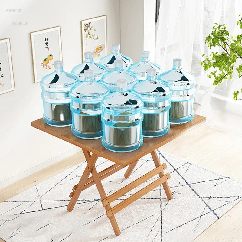 Bamboo Dining Tables Home Furniture Small Apartment Dining Table Outdoor Portable Folding Tables Creative Round Coffee Table P