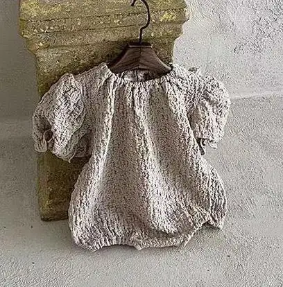 2022 Summer Baby Girl Short Sleeve Clothes Set Thin Cotton Infant Girl Outfits Casual Girl Princess T Shirt + Pp Pants 2pcs Suit khaki bodysuit