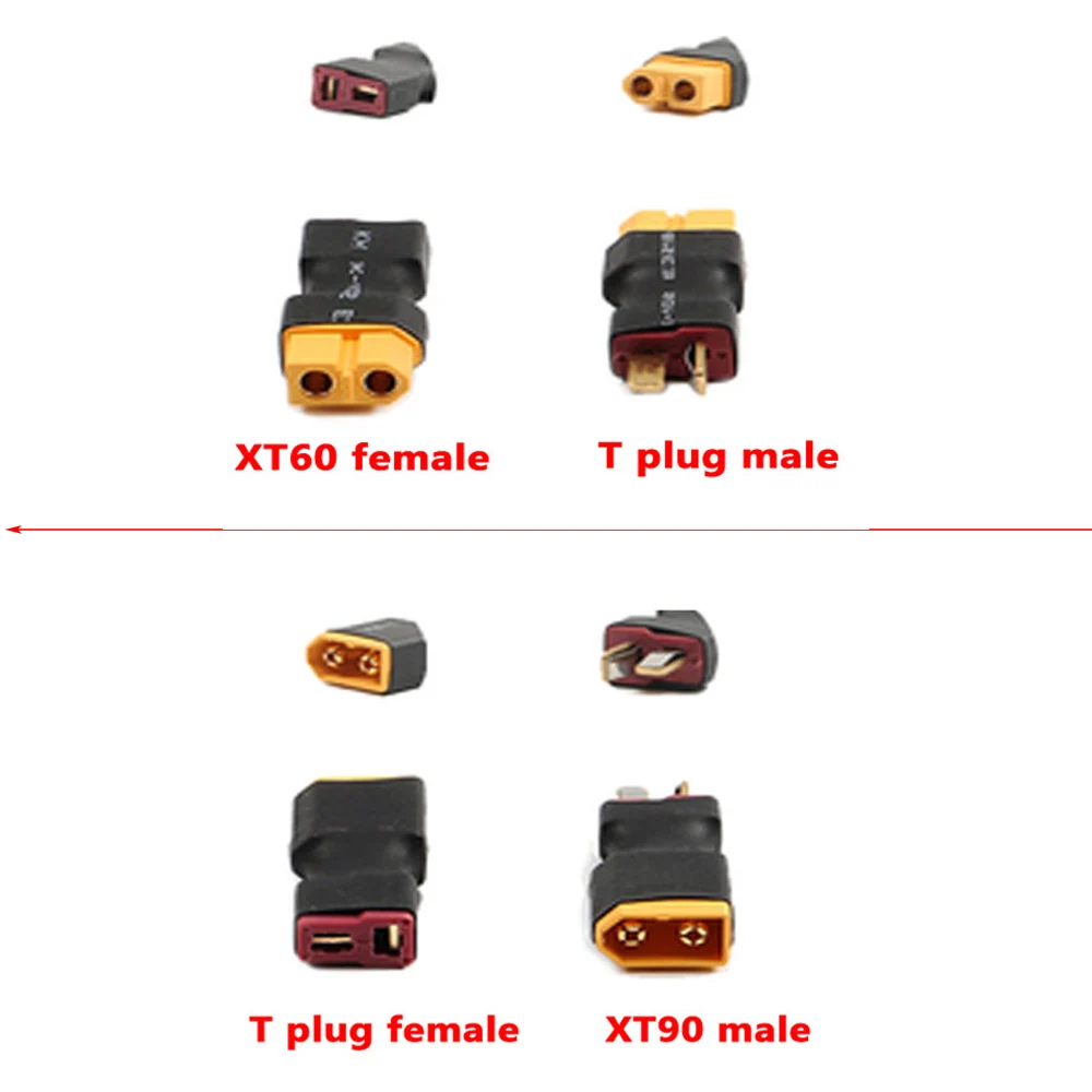 

1pcs RC XT60 XT90 Male/Female to T Female/Male Connector Adapter Car Plane Helicopter Quadcopter Lipo Battery RC parts