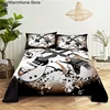 fashion Music Sheet Set Piano Keyboard Music Note Printed Bed Flat Sheet With Pillowcase Polyester Bedding 6