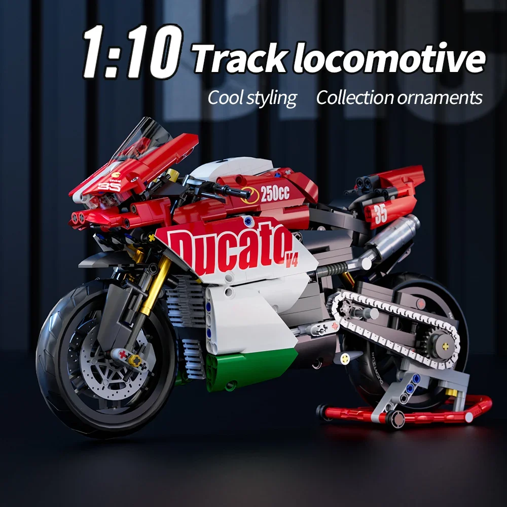 Building Block Toy Assemble Toy 863Pcs Technical Classic 1:8 Motorbike Building Model Blocks Moto Road Racer Bricks Birthday Gifts Toys