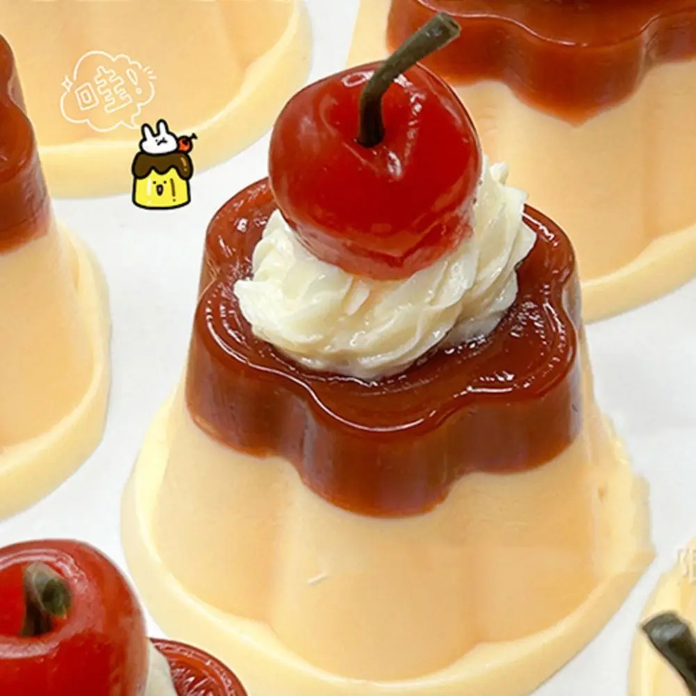 Imitation Caramel Pudding Dessert Wet Squishy Toy Kawaii Cherry Pudding Soft Rubber Elastic Jelly Toy Girl Gift Kids Toy 3