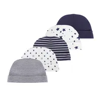 5 Pcs Infant Caps 100%Cotton Fashion Casual Cute 0-6Months Newborn Boy Girl Hats Soft Baby Accessories 2