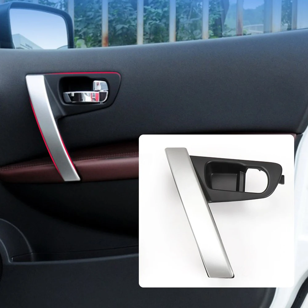 

ABS Carbon Fiber Black Interior Door Handles Base Interior Door Handle Cover Trim for Nissan Qashqai J10 2008-2015