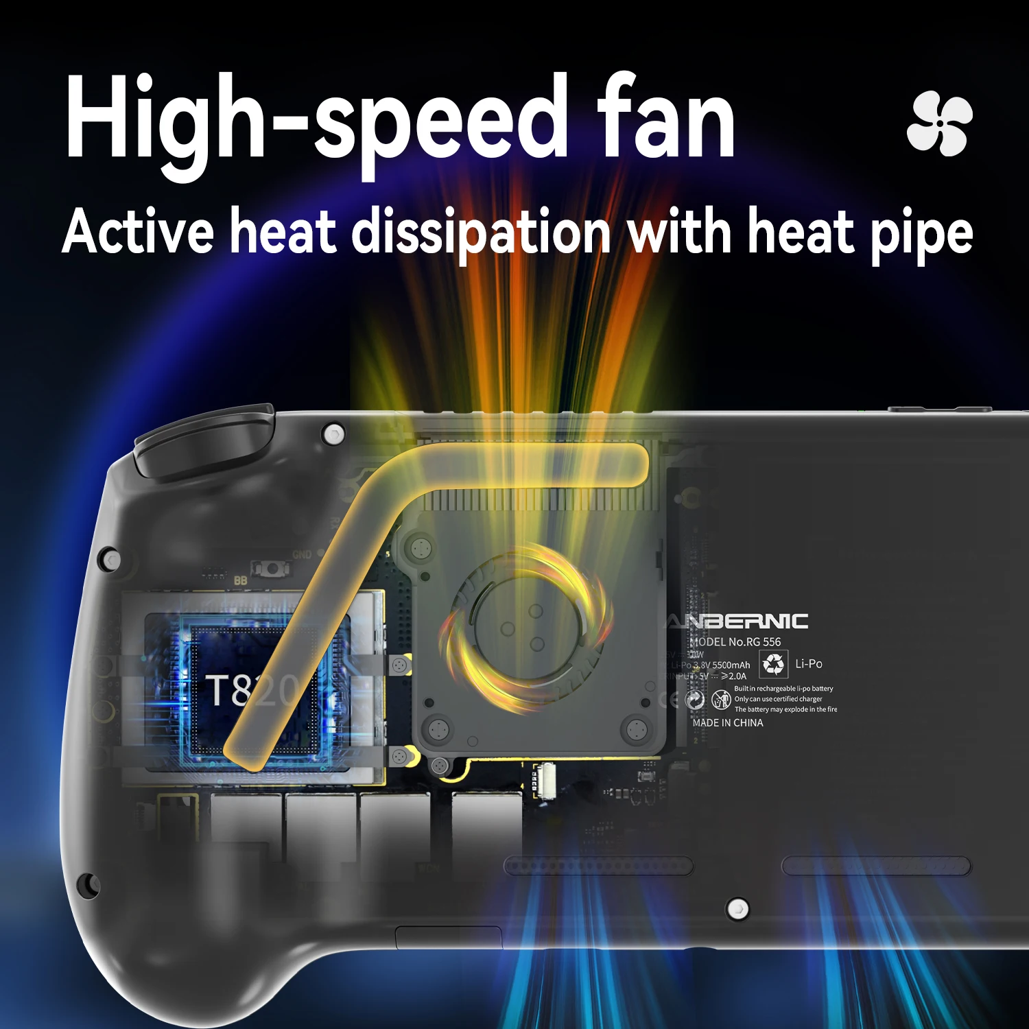 ANBERNIC-consola de juegos portátil RG556, Retro, pantalla AMOLED de 5,48 ", WIFI, reproductor de videojuegos Android, compatible con transmisión de asistente AI - Image 5