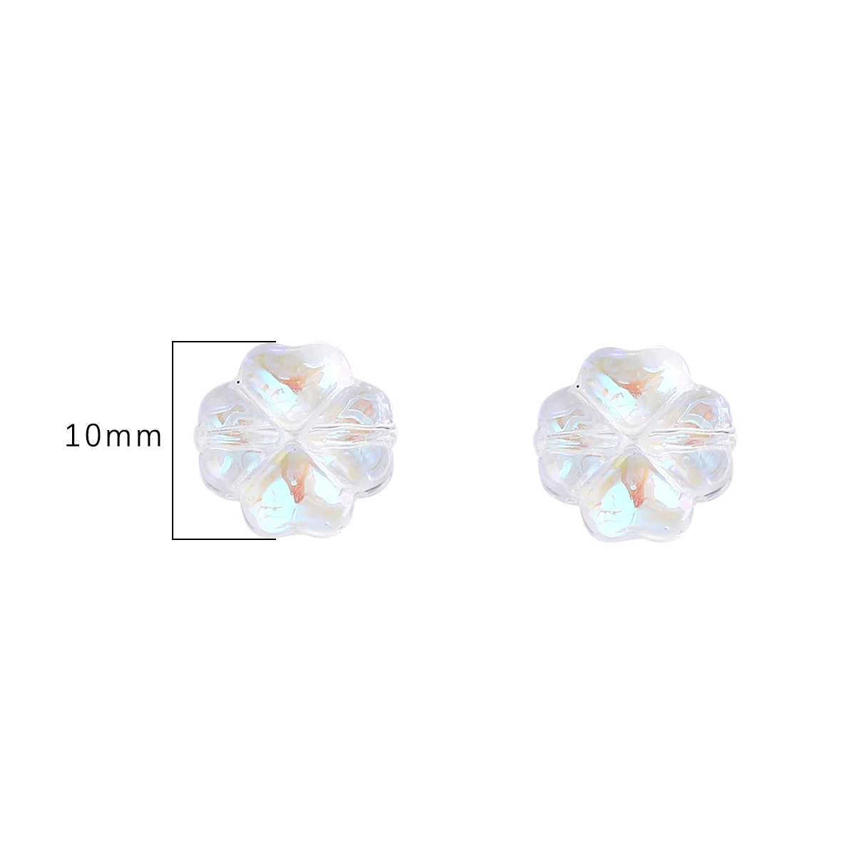 Glass Beads About20Pcs Glass Four Leaf Flower Beads Scattered Beads Handmade DIY Making Couple Bracelets Necklaces Earrings Jewelry Acces