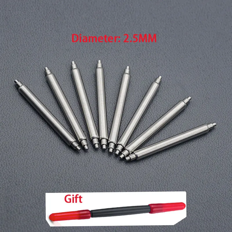 10 Pz Diametro 2.5Mm Barre A Molla In Acciaio Inox Barra A Molla Pin Compatibile Per Seiko Skx007 Skx009 Subacqueo Cinturino Orologio T Cassa Dell'Oro